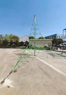 Outdoor Playground Climbing Net 4mx4m Pyramid Rope Tahan UV Untuk Anak-Anak