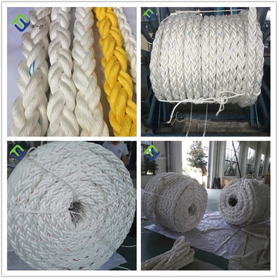 Polypropylene PP Marine Ship Mooring Rope 8 Strand Warna Putih