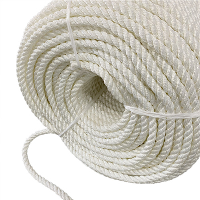 3 Strand Polyamide Nylon Twisted Rope Dengan Warna Putih